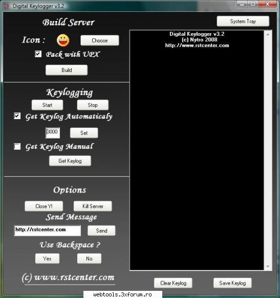 - made in romania
- builder size : 960 kb
- server size ( unpacked ) : 172 kb
- server size ( upx