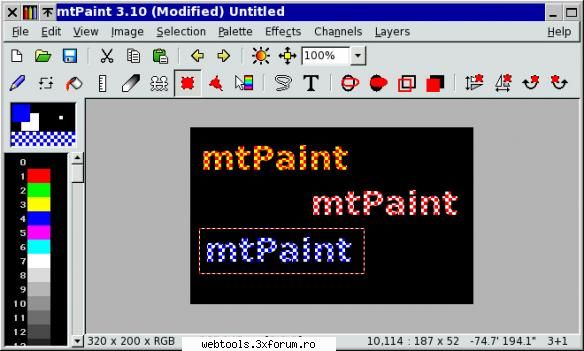 Downlaod mtPaint - Descriere: mtPaint este un program de picturi - � APPLICATIONS �