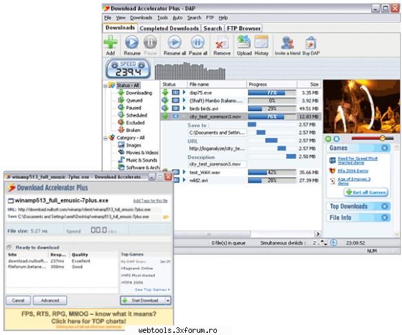 vizibil viteza de download, rezuma rupte si gaseste site-uri mirror link:  

 :razz: download plus