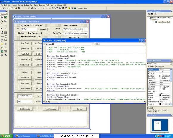 Nytrojan RAT source code 97% UD - Un trojan , care foloseste toate functiile - � HACKING TOOLS  �