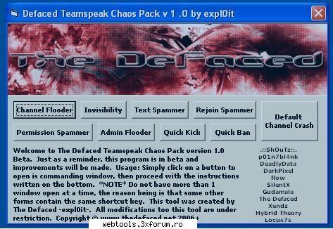 TeamSpeak chaos v1.0 - Downlaod Link: Have fun:!: Screenshot - � HACKING TOOLS  �